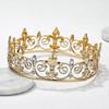 2024 Royal King Crown for Men - Metal Prince Crowns and Tiaras, Full Round Birthday Party Hats