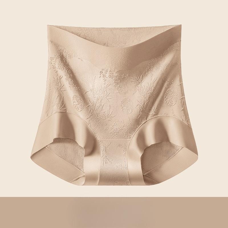 Women's Autumn and Winter Relief Antibacterial High Waist Belly Lift Hips No Scratch Breathable Naked Briefs