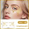 Face Tattoo Flash Gold Temporary Metalic Tattoos Waterproof Makeup Decals For Girls Party Festival Butterfly Glitter Stickers