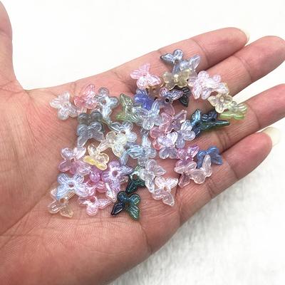 50pcs 10mm Butterfly Shape Acrylic Beads Loose Spacer Beads for Jewelry Makeing DIY Accessories