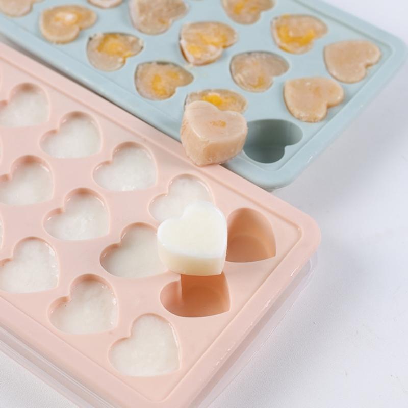 Flexible Ice Cube Molds DIY Cute Heart Shape Silicone Ice Cube Tray Ice Cube Makers Reusable Ice Cube Tools for Kitchen