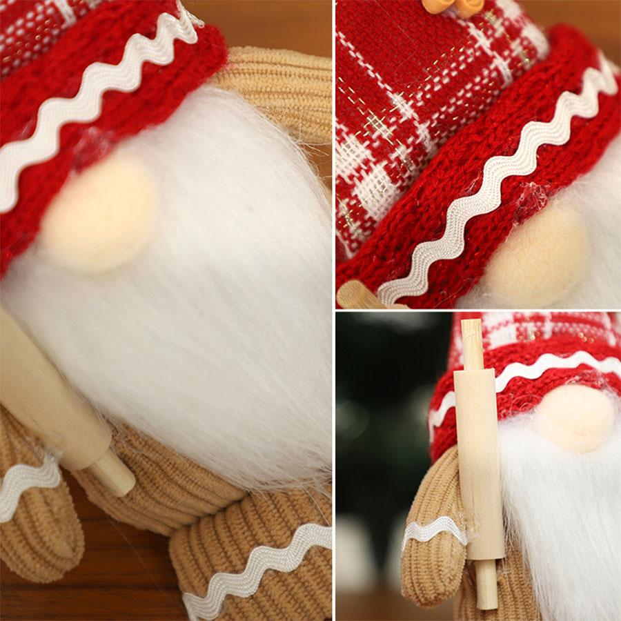 Christmas Faceless Dolls Cute Plush Gnome Dolls Christmas Handmade Gingerbread Man Doll Decorations Xmas Home Window Ornaments