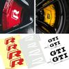 W1474Pcs Vinyl Car Wheel Brake Caliper Stickers Tire Decals for Volkswagen VW Rline R Line GTI Golf 3 5 7 MK4 PASSAT Polo SR32 T-ROC