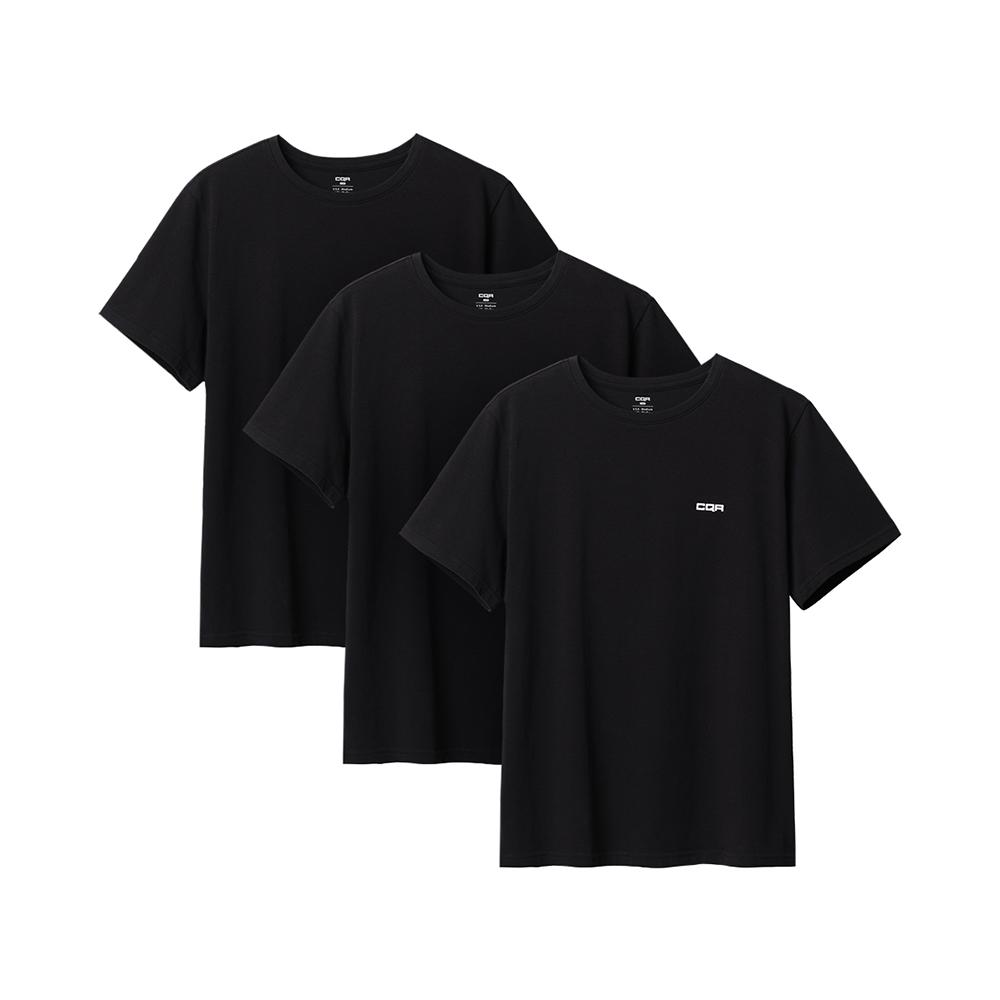 Ssikyual [3Pack] Daily Flex Cotton Small Logo T-Shirt
