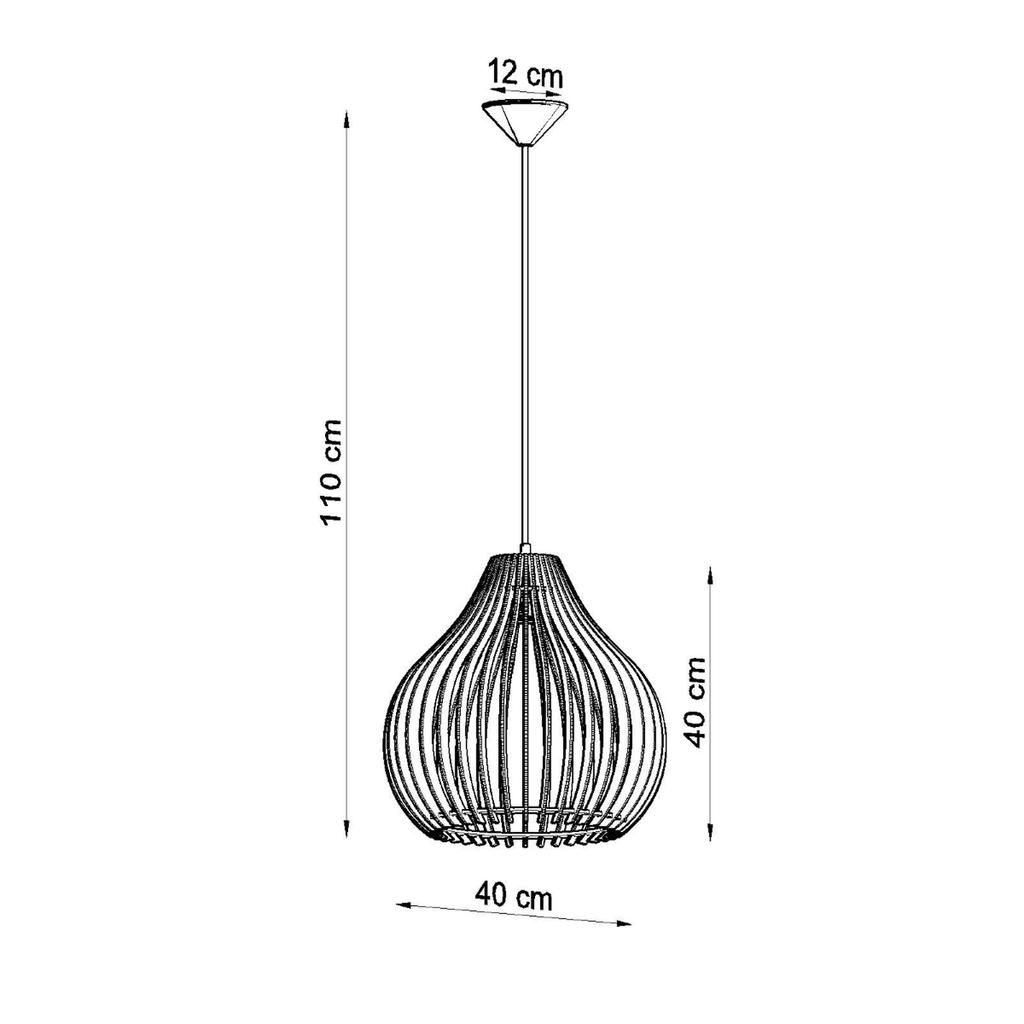 Hanging Lamp Aprilla 1 E27 Natural Wood Wood Sollux Sl.0639