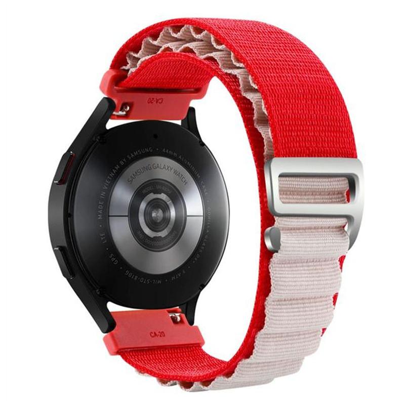 

For Coros Pace 2/Coros Apex 42mm Replacement Wrist Band 20mm Universal Nylon Adjustable Watch Strap Red/White