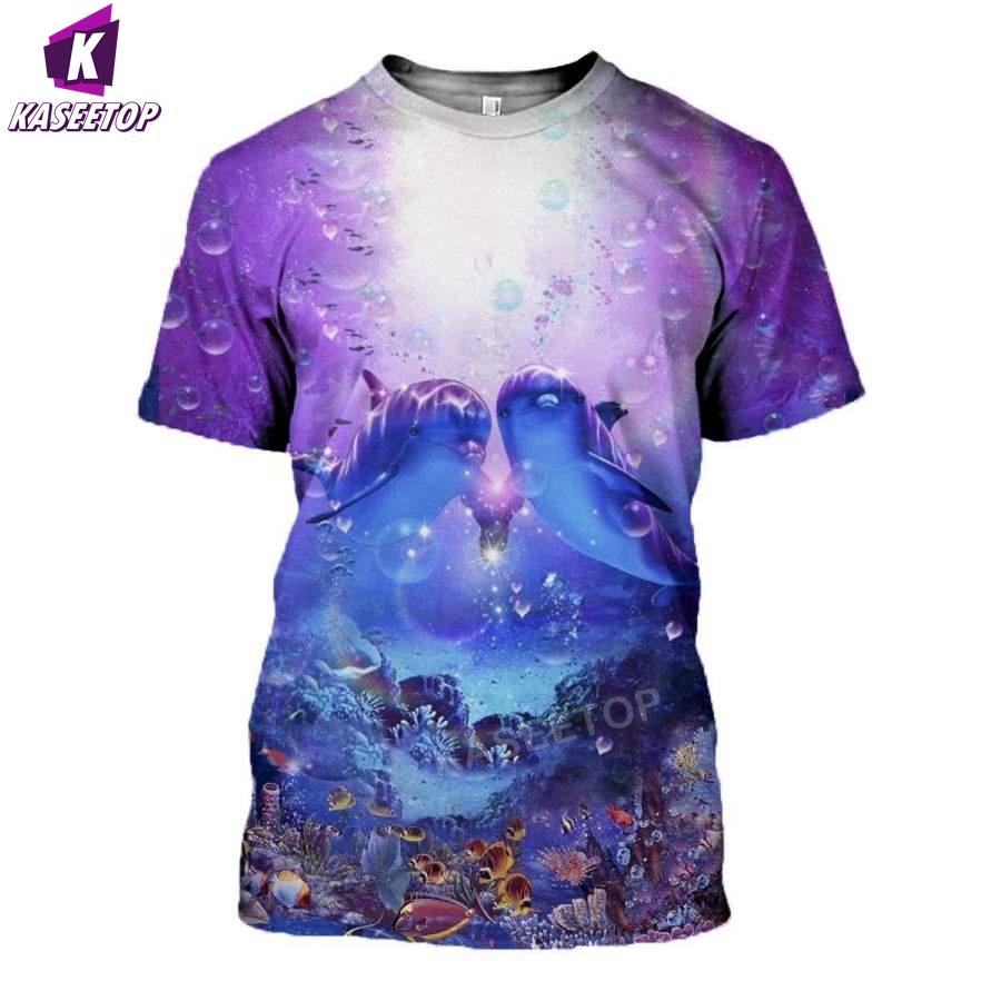 Fashion Men's T-Shirt Summer Animal Dolphin Short Sleeve 3D Printed Top T Shirt Man Oversized Clothing Sport Pullover Tee Shirt