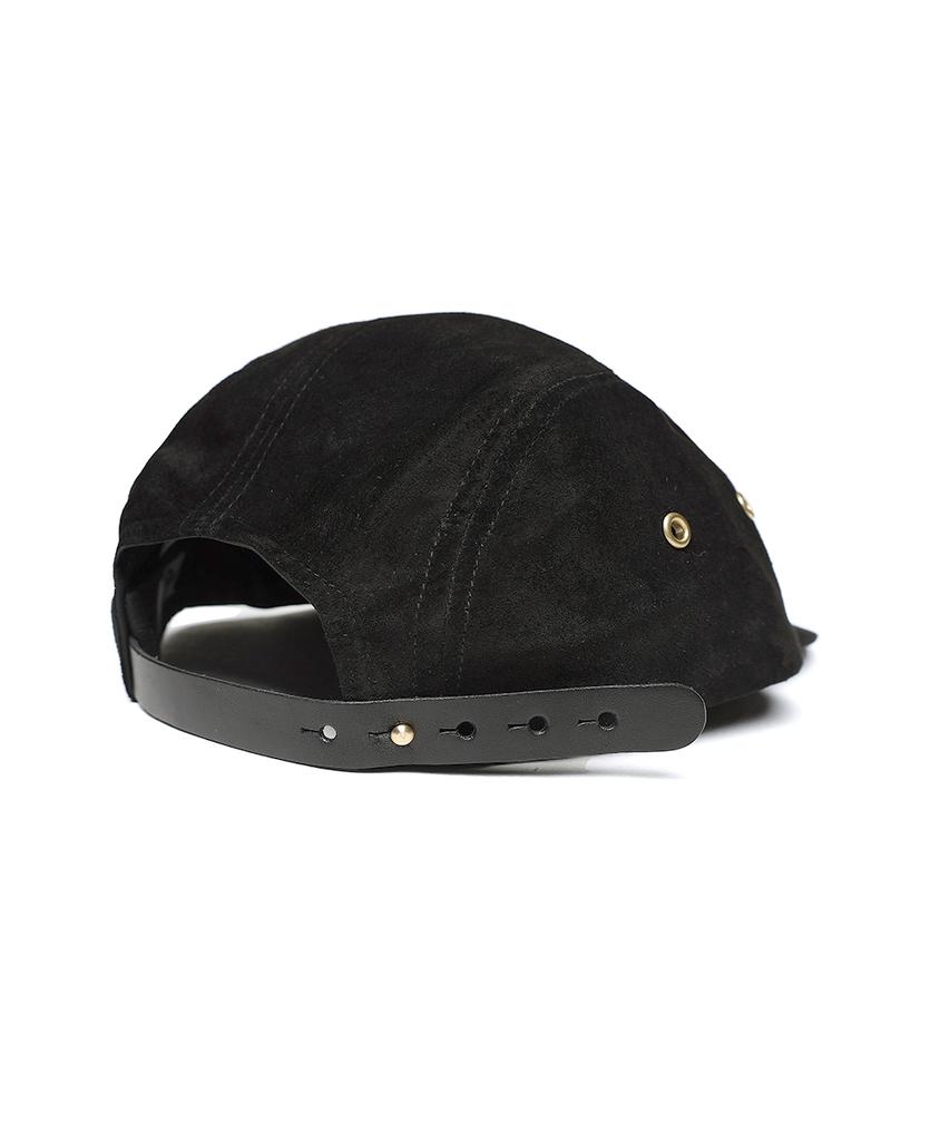 Leulale Handmade Leather Camp Cap - Black