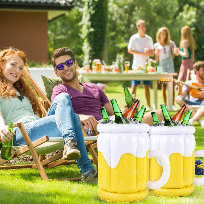 1/2pcs PVC Inflatable Ice Bucket Beer Cooler Funny Hawaiian Birthday Party Decoration Summer Beach Pool Outdoor BBQ Supplies