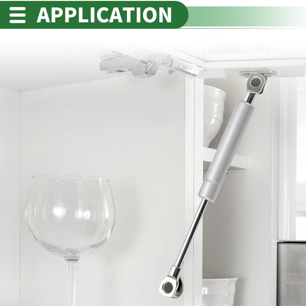 Motoforti Universal Lift Support Strut Gas Springs, 7 Inch/180mm, 35lb/160N/16kg, Metal Silver Tone, 2 Pieces