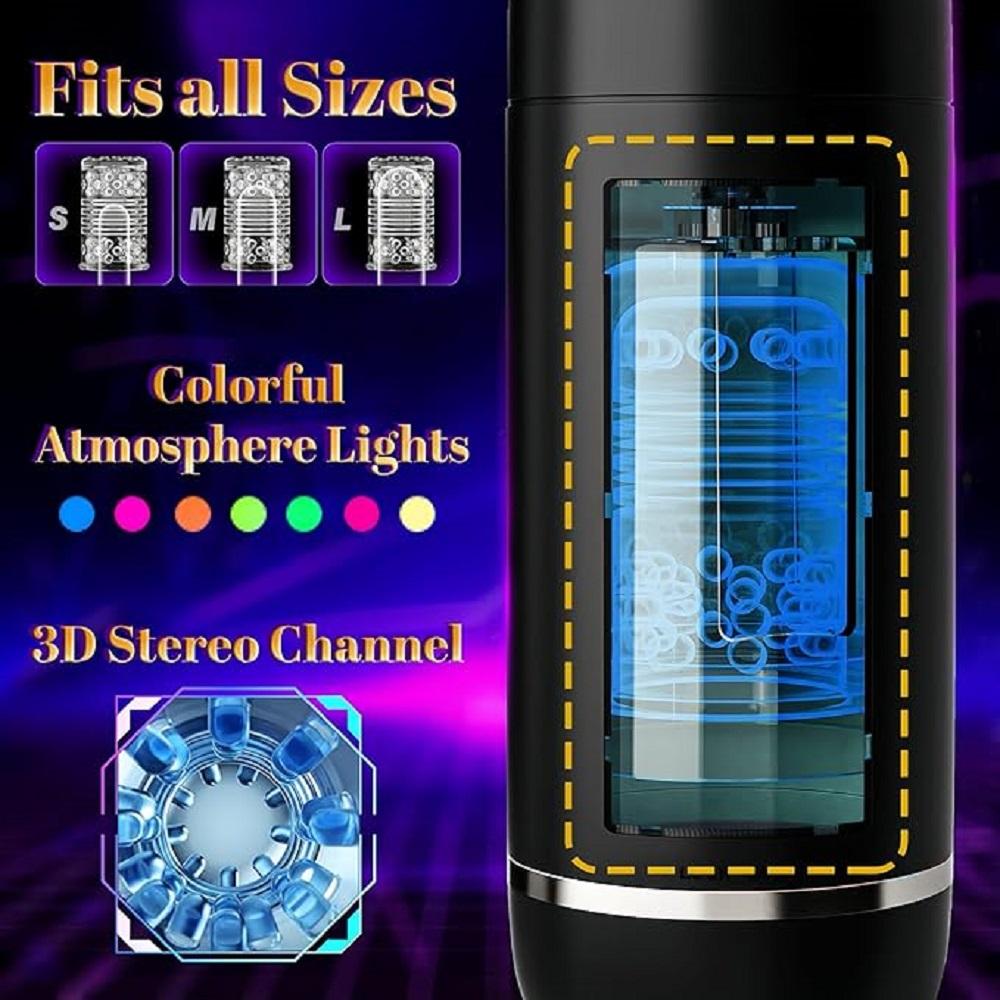 Automatic Telescopic Rotation Masturbator Cup Pussy Penis Exercise Real Vagina Masturbation Blowjob Machine Sex Toy For Men
