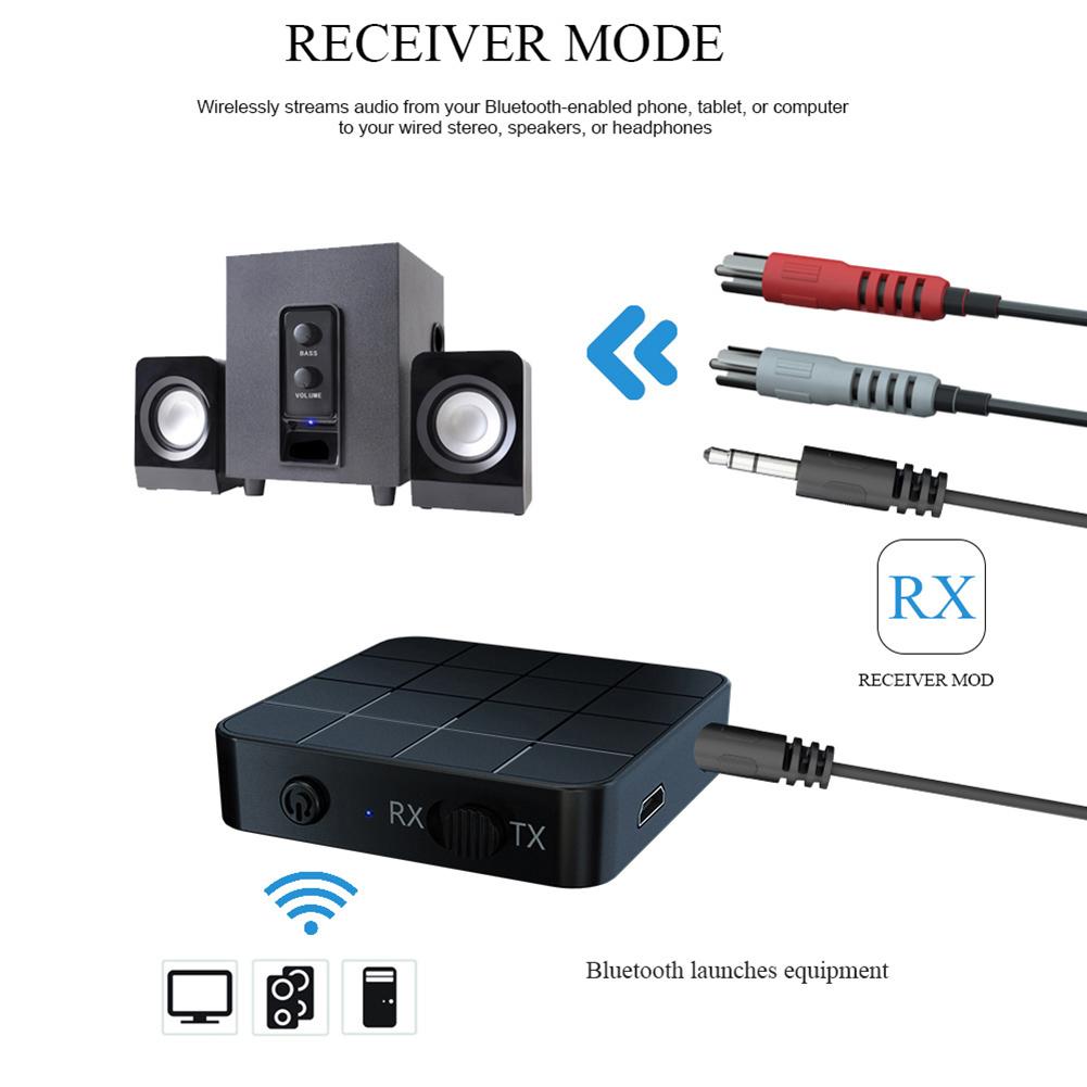 Bluetooth 5.0 audio přijímač vysílač AUX RCA 3,5 mm 3,5 jack USB hudební stereo bezdrátové adaptéry dongle pro auto TV PC reproduktor