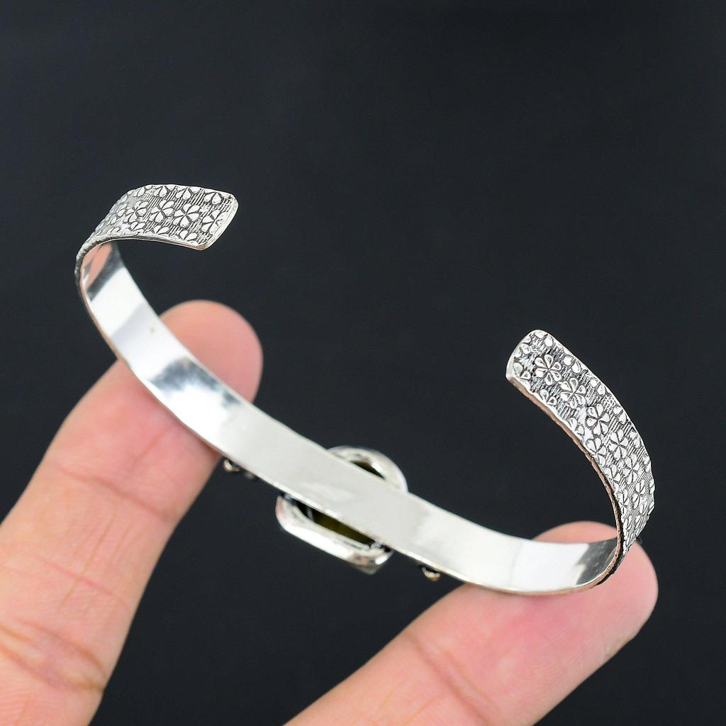 Daughters Day Deal Natural Polychrome Jasper Sister Wedding Bangle 925 Silver