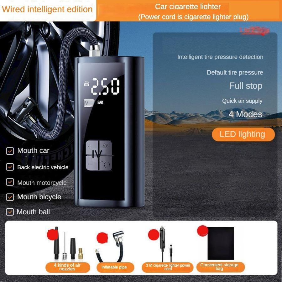 

Автомобильный накачивающий насос, накачивающий насос, портативный цилиндр для накачивания шин с цифровым дисплеем 12 В, интеллектуальный ремонт шин накачивание