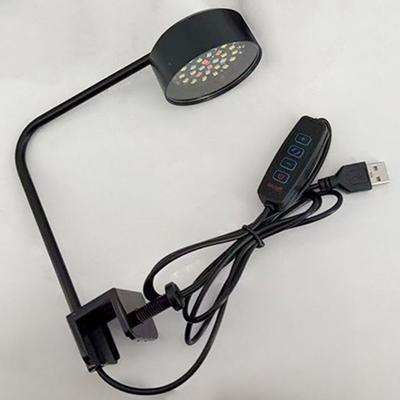 3 režimy barev Mini klipová lampa na akvárium Vodotěsná 90stupňový ohyb Klipová lampa na akvárium USB 8W LED světlo do akvária