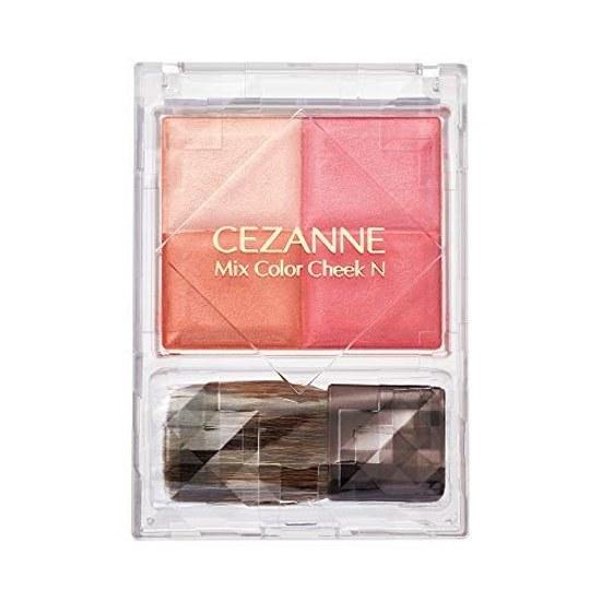 Cezanne Mix Color Cheek N02 Pure Coral 7.1g Powder Moisturizing 4 Gradation Brush Gram (x 1)