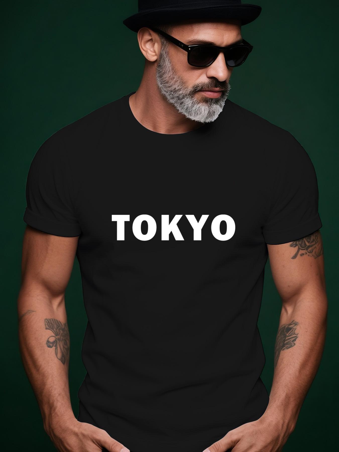 Tokyo Graphic Tshirt - Casual Summer Crew Neck Short Slee... M
