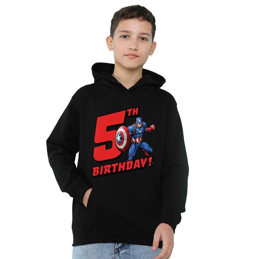 Captain America Childrens/Kids 5th Birthday Pull Over Hoodie