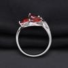 Design Sense Natural Gem Ring Female, Personality S925 Silver Inlaid Natural Garnet Ring