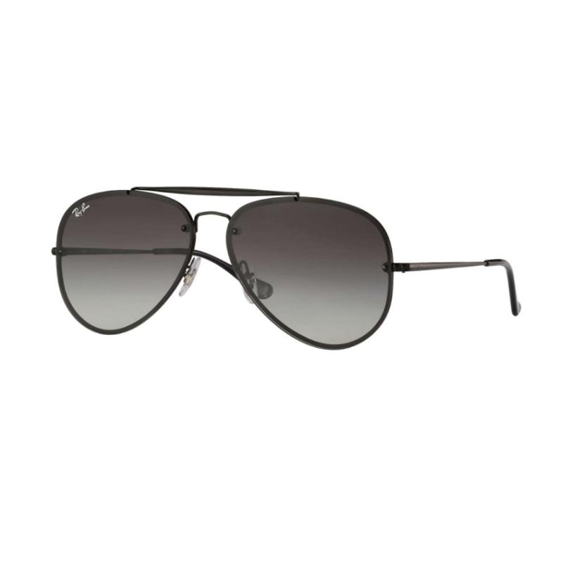 RayBan Letter Logo Stainless Steel Bomber Sunglasses Unisex Couple Black