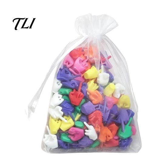 Middle Finger Ornaments 25/50/100Pcs 3D Printed Mini Set, Tiny Colorful for Desk Decor, Miniature Hand Gesture Figurine Gag Gift, Party Favors Gifts