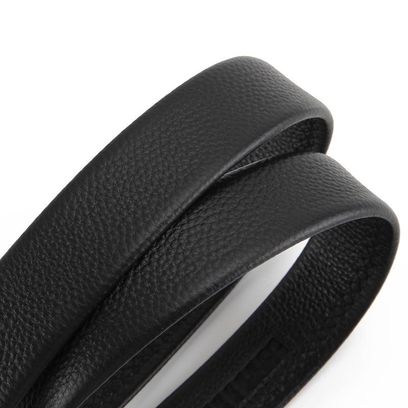 New Men's Head Leather Automatic Buckle Leather Belt Pure Real Cowhide Business Casual Belt