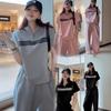 Women's Trendy Summer 2026 Stand Collar Top & Wide Leg Pants Set
