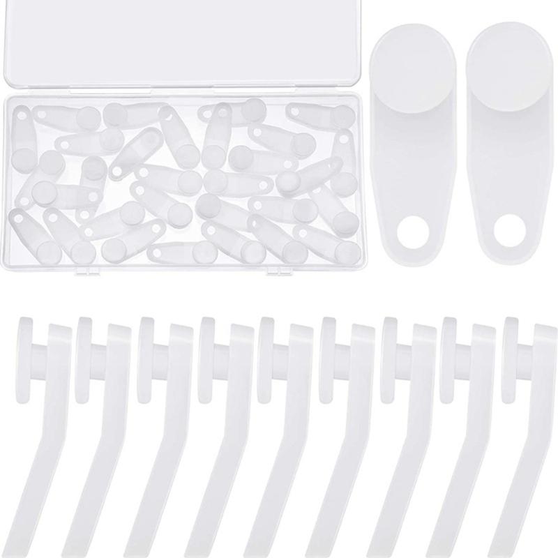 30/60Pcs Curtain Track Gliders Hooks White Traverses Rod Slides Replacement Parts for Window Shower Drapery Curtain