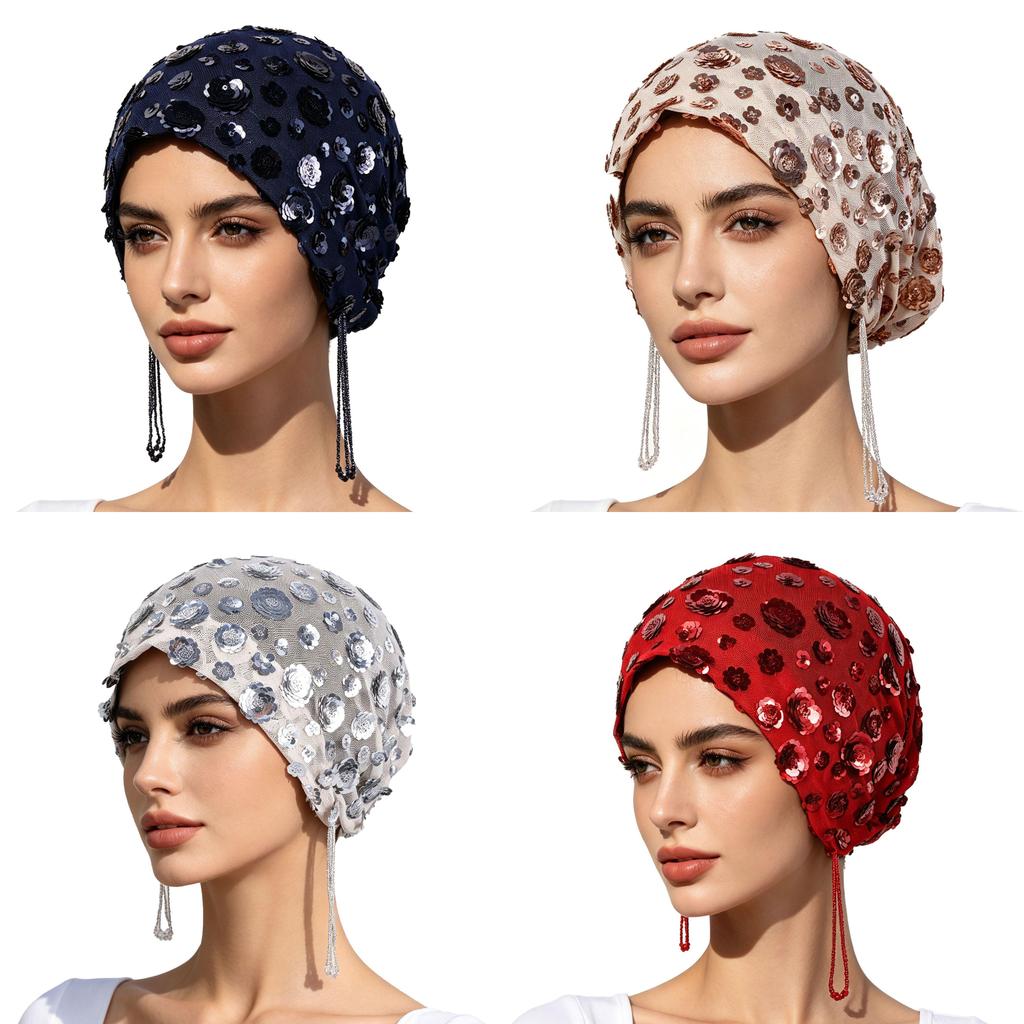 Polyester Sun Protection Cap With Embroidered Flowers For Summer And Winter Wear