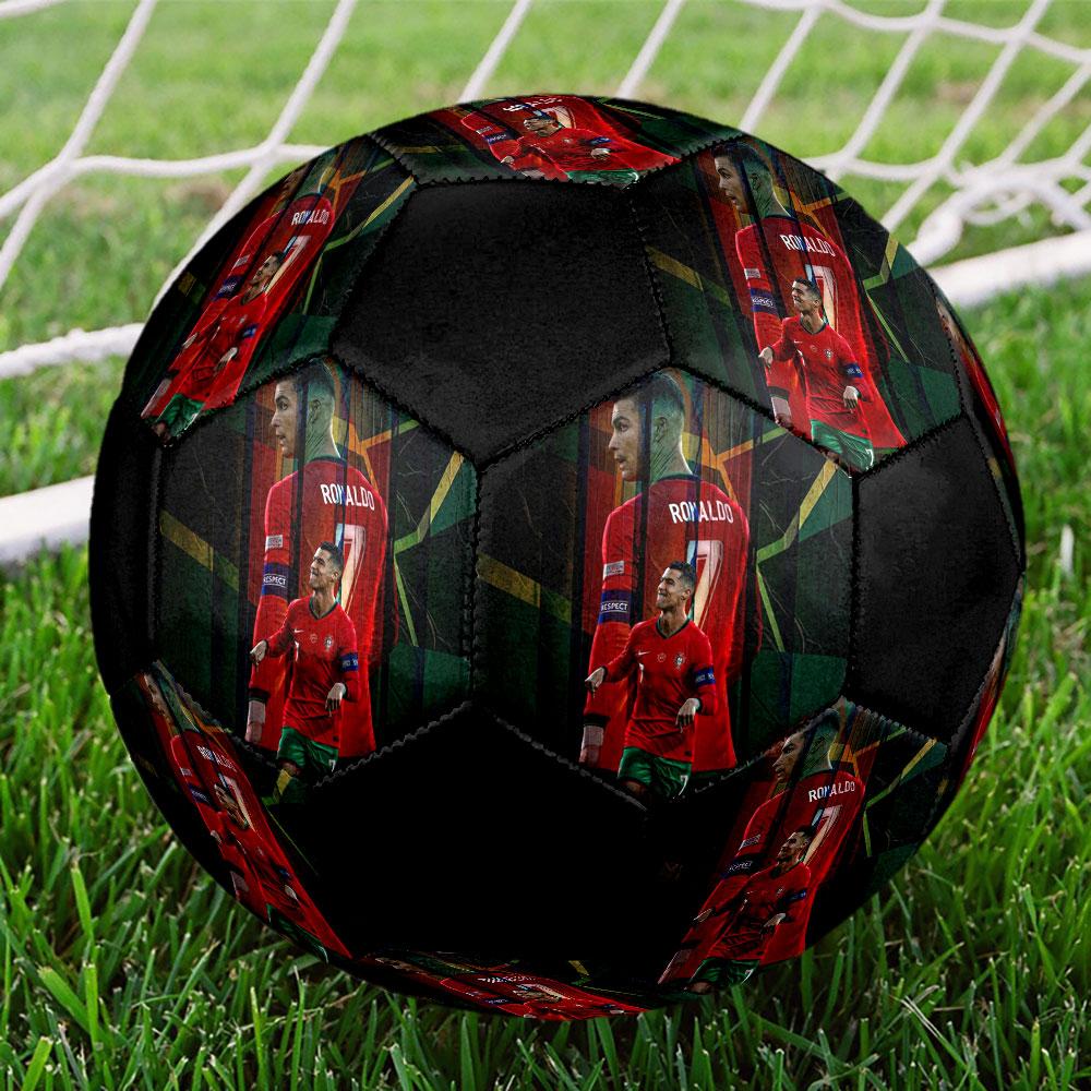 1 Stück Cristiano Ronaldo Glory Größe 5 Fußball PrahaHallenfußball Ball Bunt Alle Altersgruppen Maschinengenäht PVC Wettkampfbereit Langlebig Hoher Rückprall