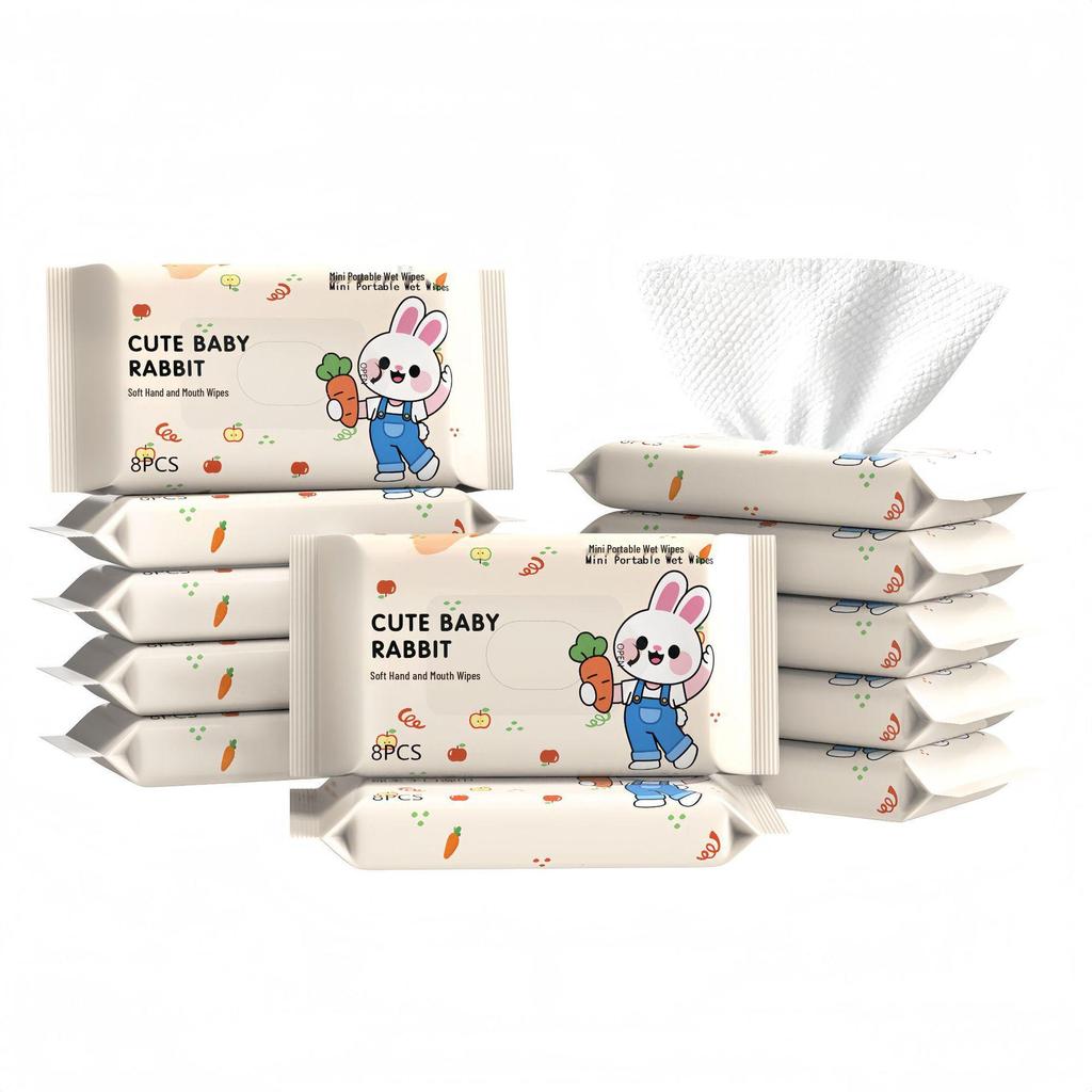 Portable Baby Hand & Mouth Wipes - Pure Water, Disposable Infant & Toddler Wet Wipes