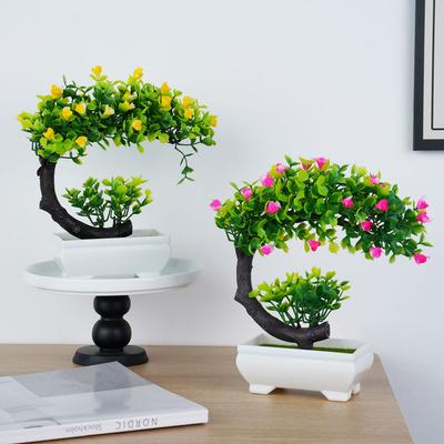 Small Tree Simulation Pot Plants Artificial Plants Bonsai Fake Flowers Table Potted Ornaments for Home Hotel Garden Office Decor