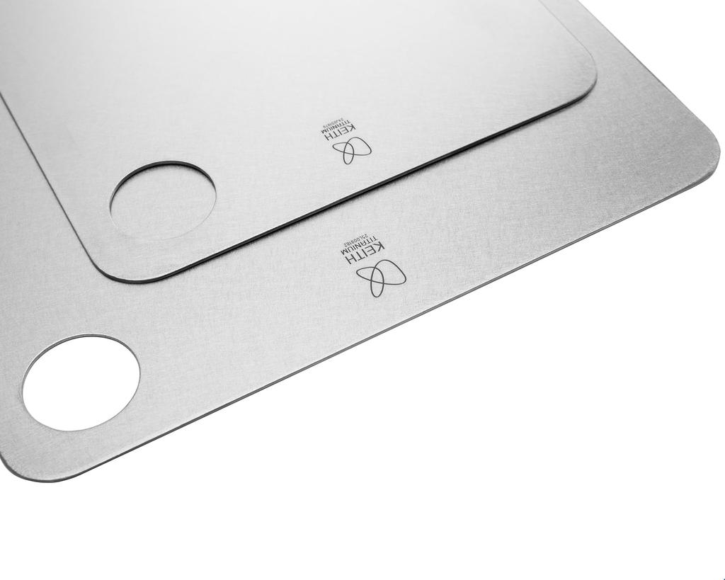 KEITH Pure Titanium Cutting for and as a Cutting Dishwasher Ideal for Outdoor and Everyday Use Board, Ultra-lightweight, Antibacterial,