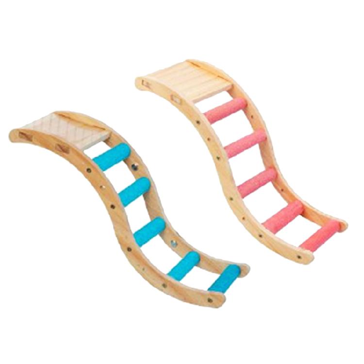 Bird Perch Wood Climbing Ladder Stand Platform for Parrot Cage Accessories