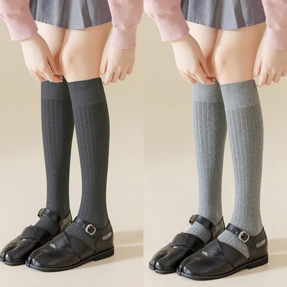 Knitted JK Calf Long Socks Knee High Separate Toe Socks All Match Mid-tube Stocking Women  Lolita