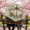 1PC dragonfly floralAutomatic Open/Close Umbrella with Windproof, 8-Rib Sturdy Canopy, Durable Ribs, Fashionable Design1211A