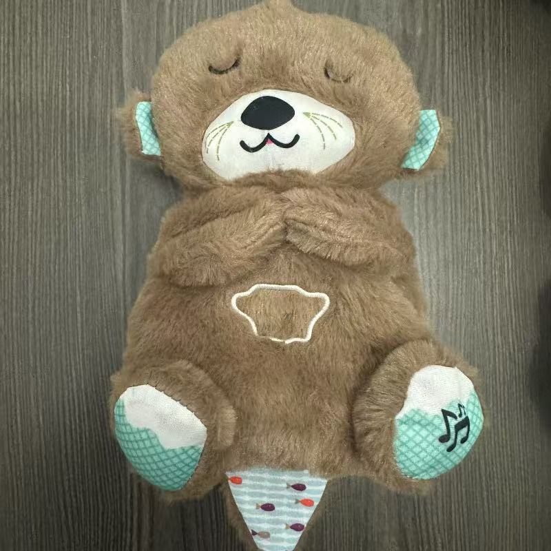 Neues atmendes Otter-Stofftier mit Musik & Licht, Weiches Kuscheltier, Beruhigender Begleiter für Kinder, Niedliches Geschenk für Mädchen