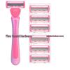 Women's Six-Layer Pink Razor Shaver and Epilator
