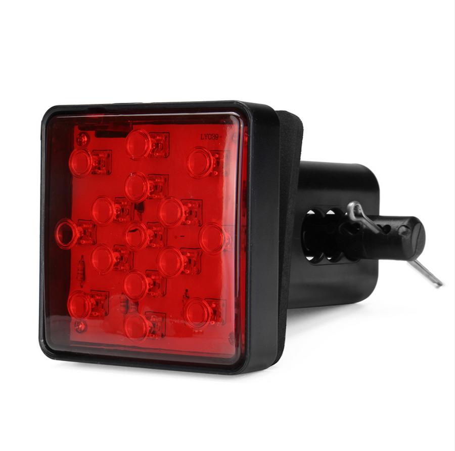 2"Trailer Truck Hitch Towing Receiver Cover 15 LED Brake Light Cover with Pin