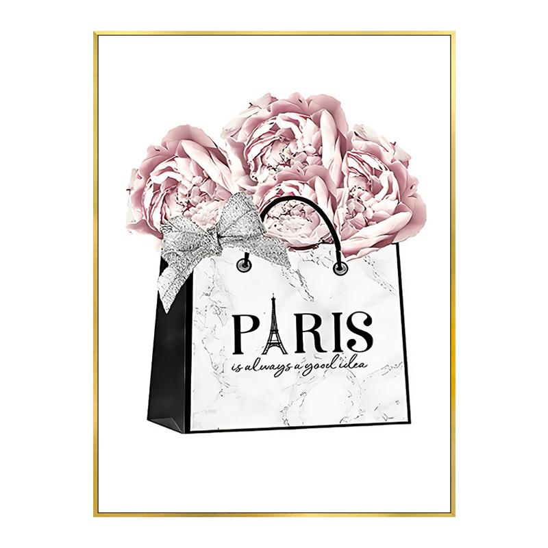 

Nordic Pink Flower Парфюм Плакат Высокие каблуки Мода Сексуальная Женщина Декоративные принты Картины Холст Настенные картины Декор для комнаты для девочек 21x30cm No Framed