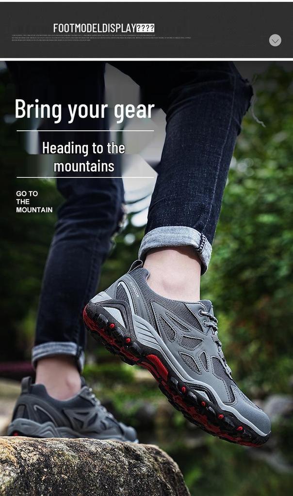 Ultra-Light Breathable Hiking Shoes: Wear-Resistant, Non-Slip, Large Size, Ideal for Outdoor Activities & Camping.