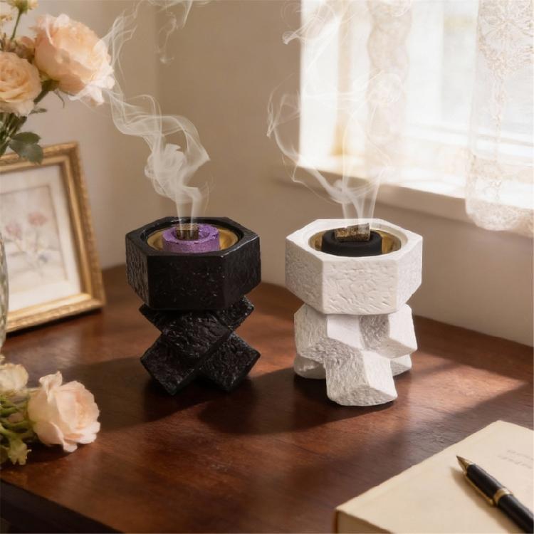 Contemporary Crosses Styles Resin Incenses Burners Holder Spiritual Aromatherapies Meditations for Home or Office