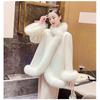 Winter Chinese celebrity style imitation fox fur medium and long coat women's wool cloak thickened coat