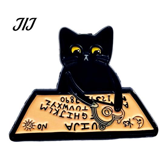 Canvas Bags Brooch Cartoon Black Cat Pin, Enamel Animal Lapel Pin for Collars Decorative Pins Men Women, Badge Clothing Scarves Sweaters Alloy