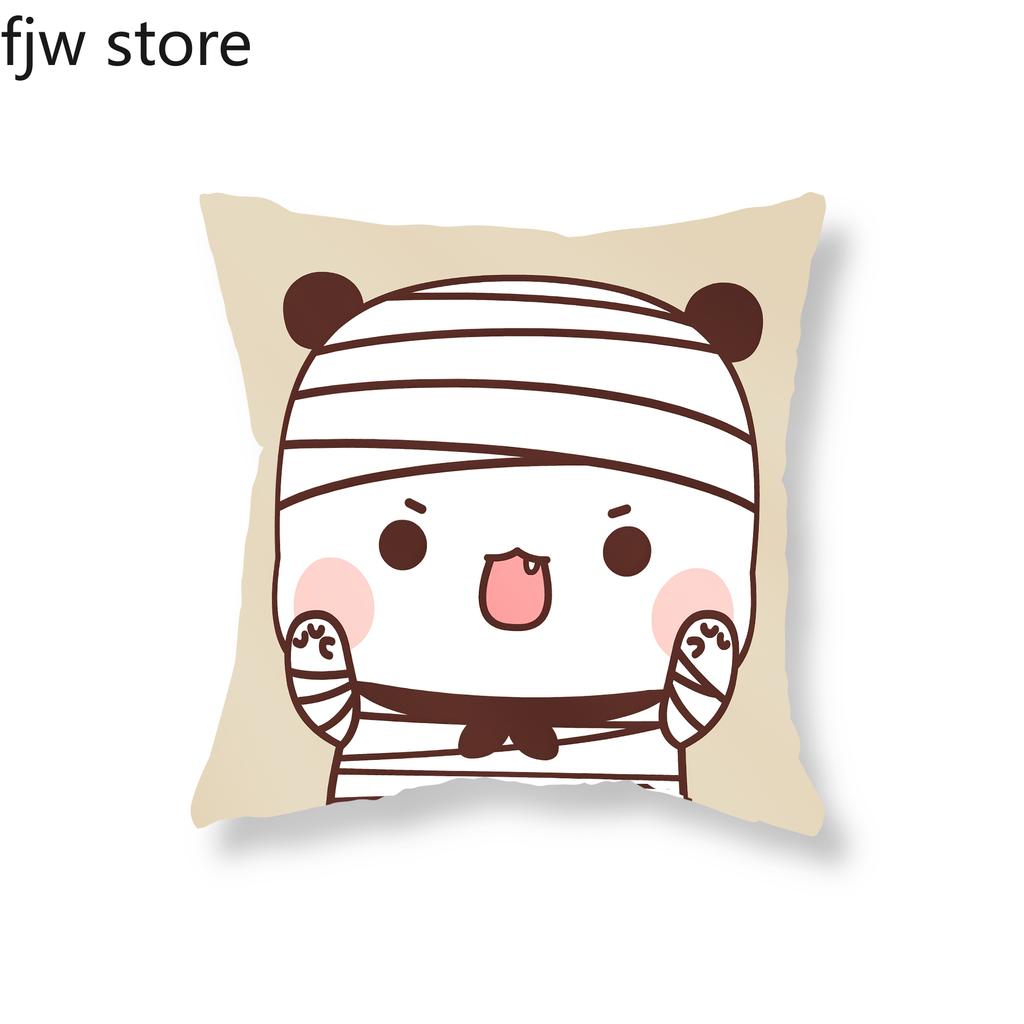 Cute Anime Red Panda Boob Throw Pillow Cover Witch Vampire Mummy Zombie Halloween Party Decor Sofa Cushion  Home