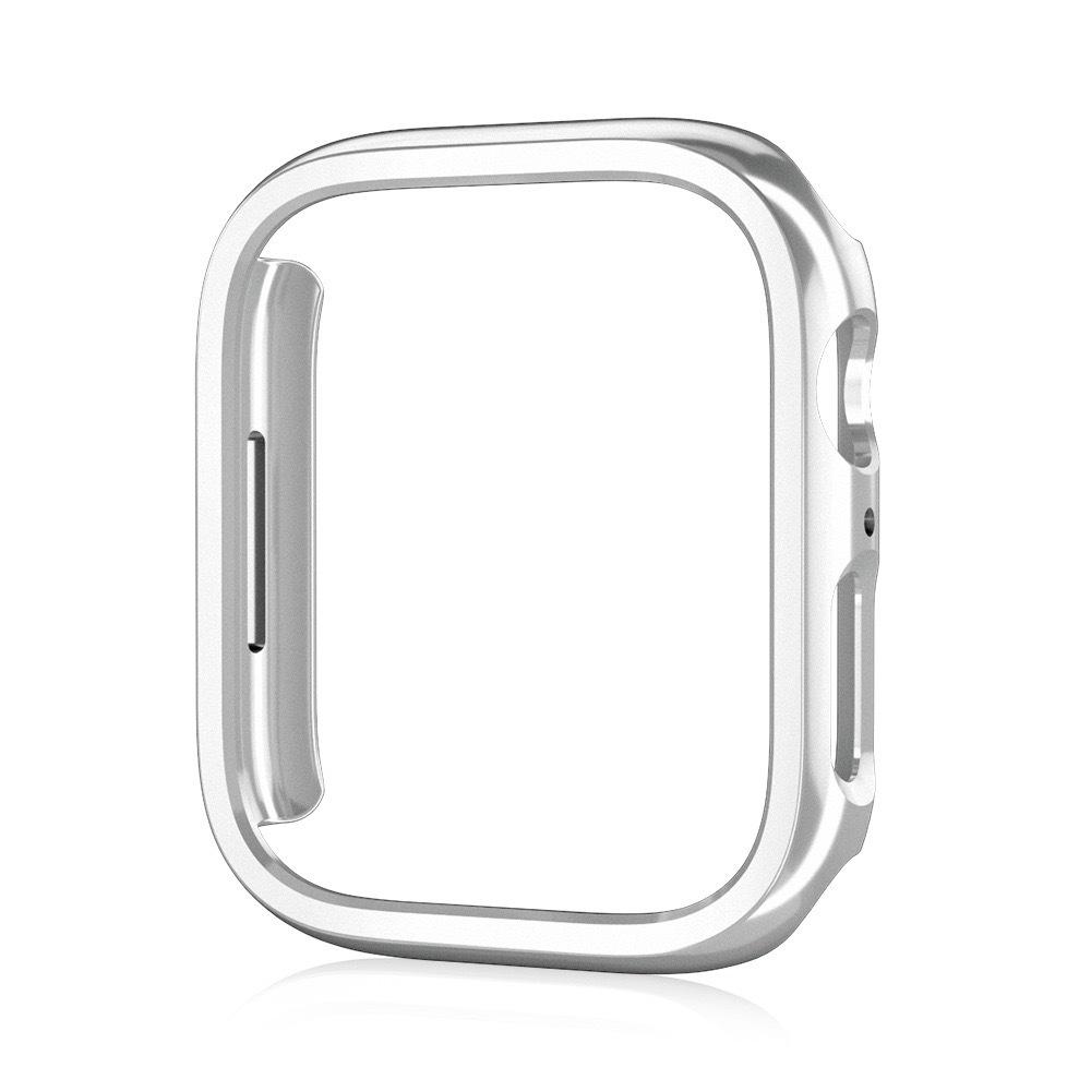 Электроплакированная полая защитная рамка для Apple Watch 44mm SE серебряный