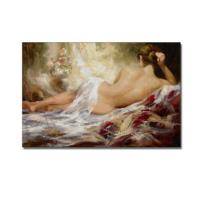 Abstract Portrait Modern Nude Woman Oil Painting On Canvas Art Sexy Female Lady Body Wall Picture for Living Room Cuadros