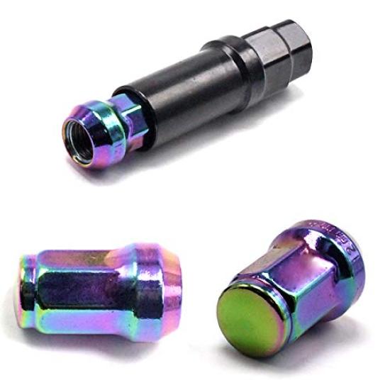 Wellvie Klasyczne Heptagonalne Stalowe Felgi Wyścigowe Kompatybilne z Toyota i Blokada Niestandardowy Wygląd Zewnętrzny Samochód Akcesoria Samochodowe Nakrętki Antykradzieżowe, Nakrętki, Zestaw 24-elementowy,