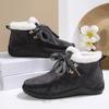 Women's Winter Shoes Retro Suede Casual Boots Winter Velvet Warm Cotton Shoes Lace Up Ankle Boot Outdoor Plush Warm Snow Booties