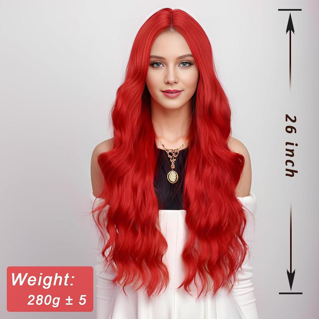 XINRAN Long Blonde Wigs for Women Synthetic Blond Wavy Wig Natural Looking Synthetic Dirty Blonde Long Wig for Daily Party Use